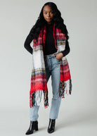 Scarlet Plaid Scarf-Scarves-Vixen Collection, Day Spa and Women's Boutique Located in Seattle, Washington