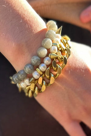 Remix: Faceted Labradorite Bracelet-Bracelets-Vixen Collection, Day Spa and Women's Boutique Located in Seattle, Washington