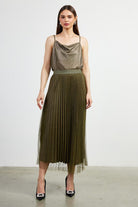 Front View. Celeste Midi Skirt-Skirts-Vixen Collection, Day Spa and Women's Boutique Located in Seattle, Washington