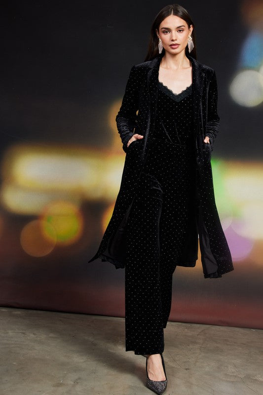 Total Eclipse Velvet Duster-Coats-Vixen Collection, Day Spa and Women's Boutique Located in Seattle, Washington