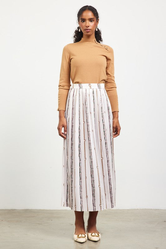 Soraya Pleated Midi Skirt-Skirts-Vixen Collection, Day Spa and Women's Boutique Located in Seattle, Washington