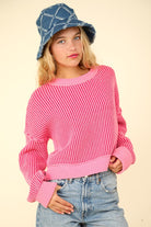 Juliana Striped Sweater-Sweaters-Vixen Collection, Day Spa and Women's Boutique Located in Seattle, Washington