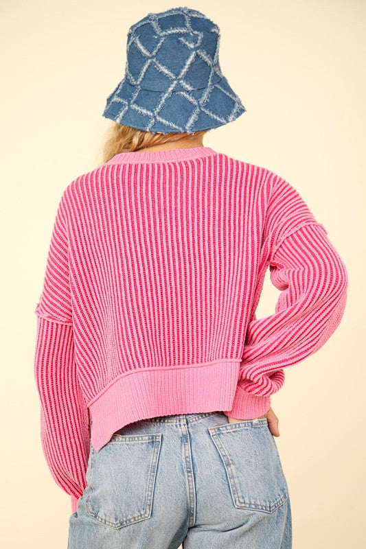 Juliana Striped Sweater-Sweaters-Vixen Collection, Day Spa and Women's Boutique Located in Seattle, Washington