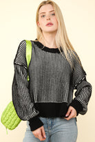 Juliana Striped Sweater-Sweaters-Vixen Collection, Day Spa and Women's Boutique Located in Seattle, Washington