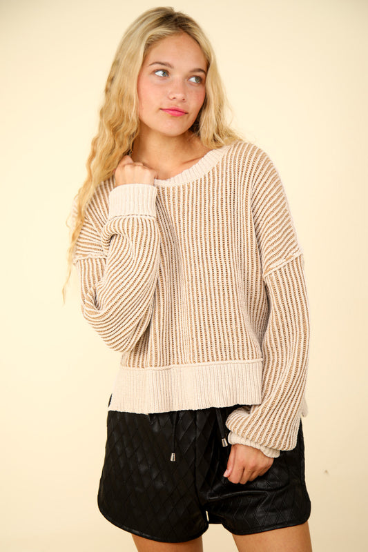 Juliana Striped Sweater-Sweaters-Vixen Collection, Day Spa and Women's Boutique Located in Seattle, Washington