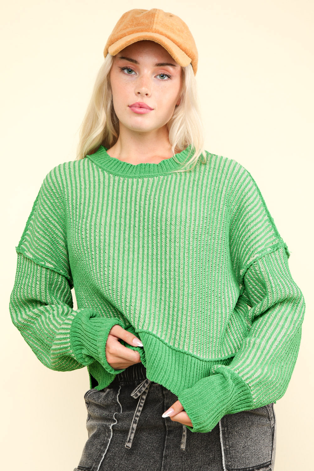 Juliana Striped Sweater-Sweaters-Vixen Collection, Day Spa and Women's Boutique Located in Seattle, Washington