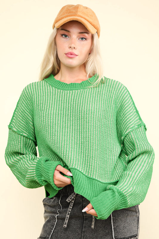 Juliana Striped Sweater-Sweaters-Vixen Collection, Day Spa and Women's Boutique Located in Seattle, Washington
