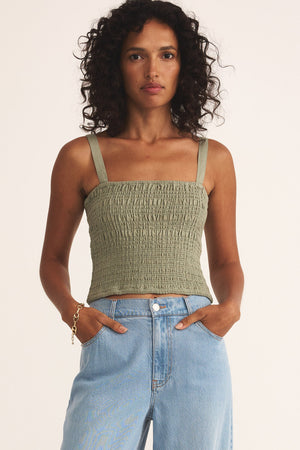 Amelie Linen Top-Tank Tops-Vixen Collection, Day Spa and Women's Boutique Located in Seattle, Washington