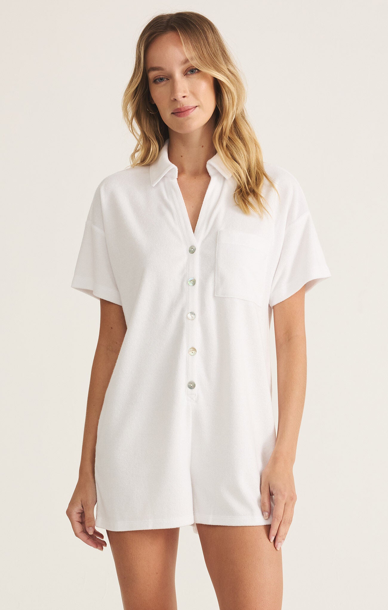 Azur Terry Romper-Jumpsuits-Vixen Collection, Day Spa and Women's Boutique Located in Seattle, Washington