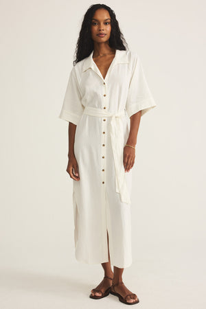 Brise Linen Midi Dress-Dresses-Vixen Collection, Day Spa and Women's Boutique Located in Seattle, Washington