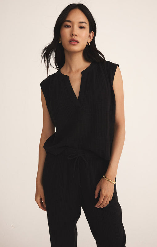 Cliffside V-Neck Airy Top-Tank Tops-Vixen Collection, Day Spa and Women's Boutique Located in Seattle, Washington