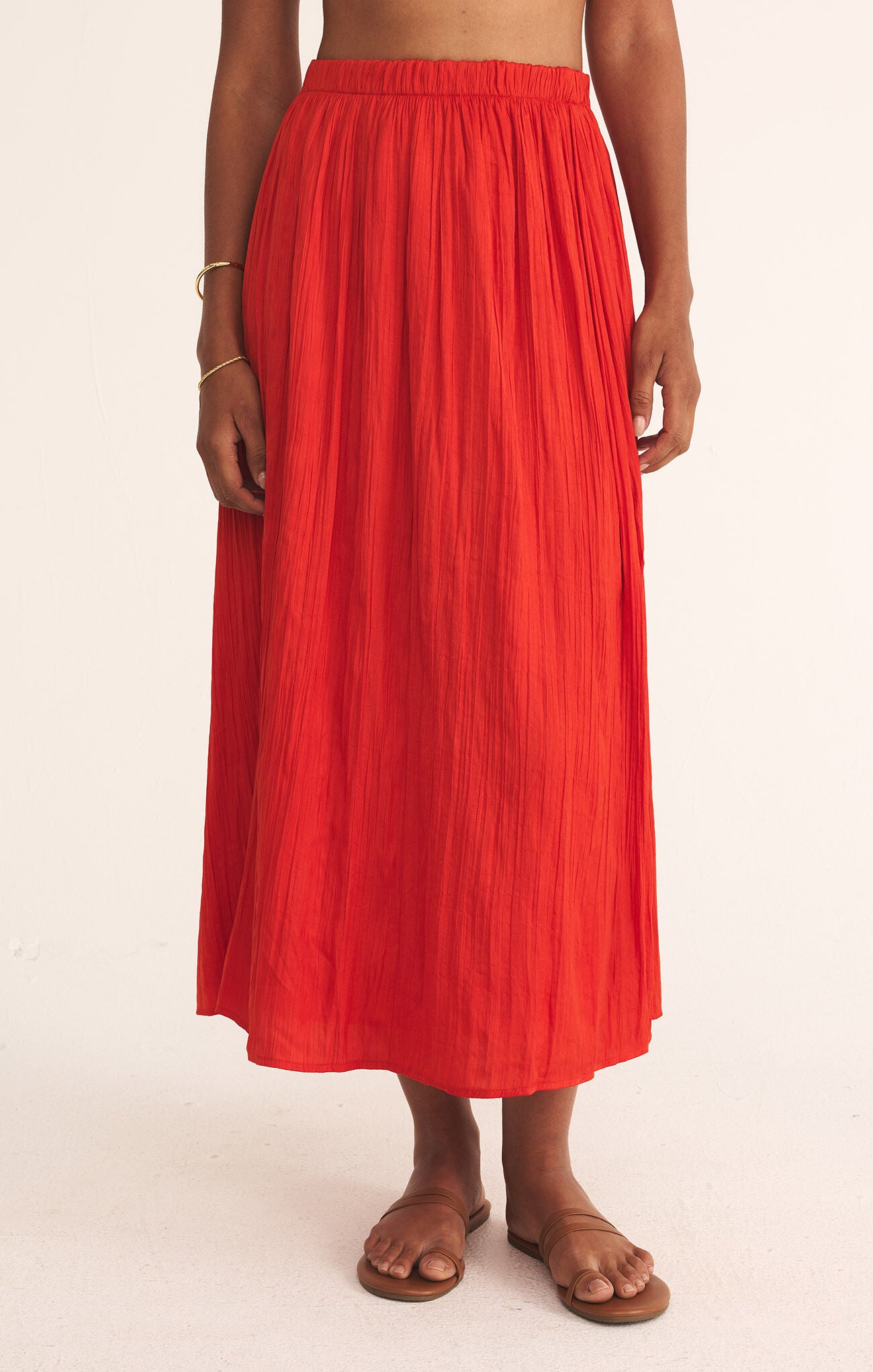 Nicoline Crinkle Midi Skirt-Skirts-Vixen Collection, Day Spa and Women's Boutique Located in Seattle, Washington