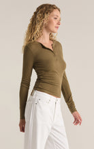 Scarlett Rib Henley-Long Sleeves-Vixen Collection, Day Spa and Women's Boutique Located in Seattle, Washington