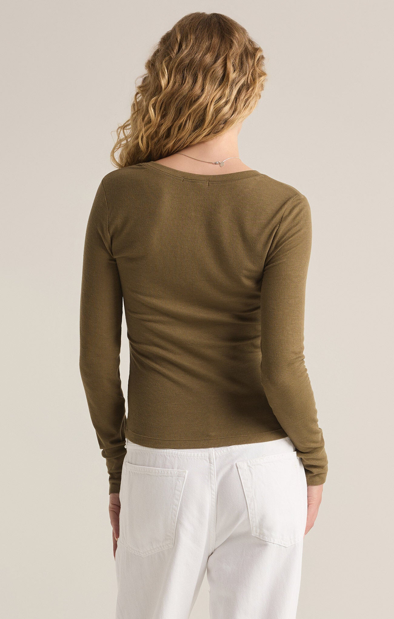 Scarlett Rib Henley-Long Sleeves-Vixen Collection, Day Spa and Women's Boutique Located in Seattle, Washington