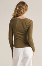 Scarlett Rib Henley-Long Sleeves-Vixen Collection, Day Spa and Women's Boutique Located in Seattle, Washington