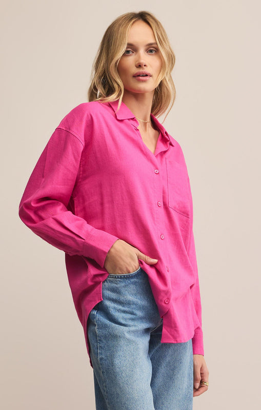 Alfie Button Up Shirt-Long Sleeves-Vixen Collection, Day Spa and Women's Boutique Located in Seattle, Washington