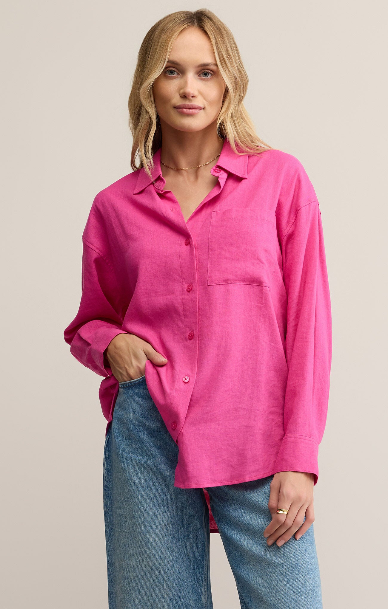 Alfie Button Up Shirt-Long Sleeves-Vixen Collection, Day Spa and Women's Boutique Located in Seattle, Washington