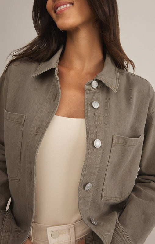 All Day Cropped Denim Jacket-Jackets-Vixen Collection, Day Spa and Women's Boutique Located in Seattle, Washington