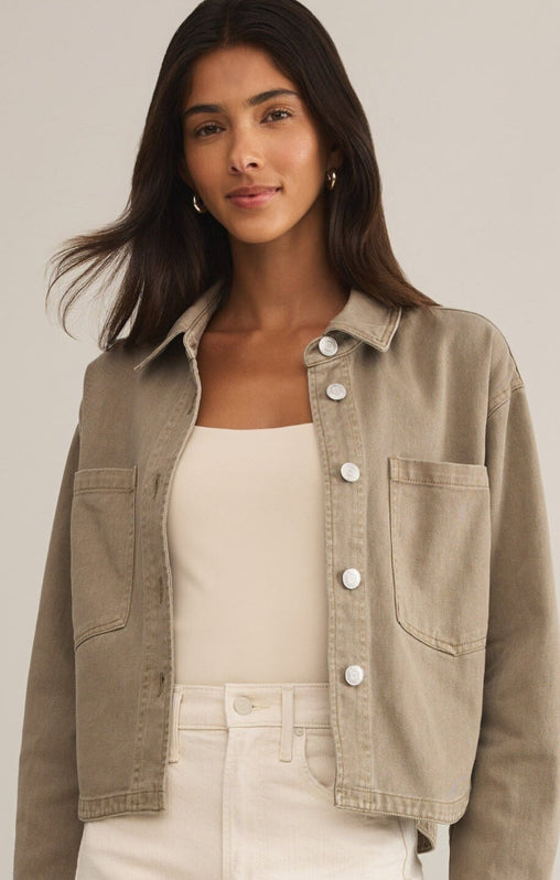 All Day Cropped Denim Jacket-Jackets-Vixen Collection, Day Spa and Women's Boutique Located in Seattle, Washington