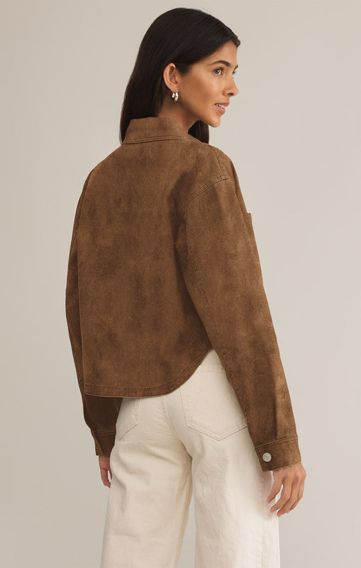 All Day Cropped Suede Jacket-Jackets-Vixen Collection, Day Spa and Women's Boutique Located in Seattle, Washington