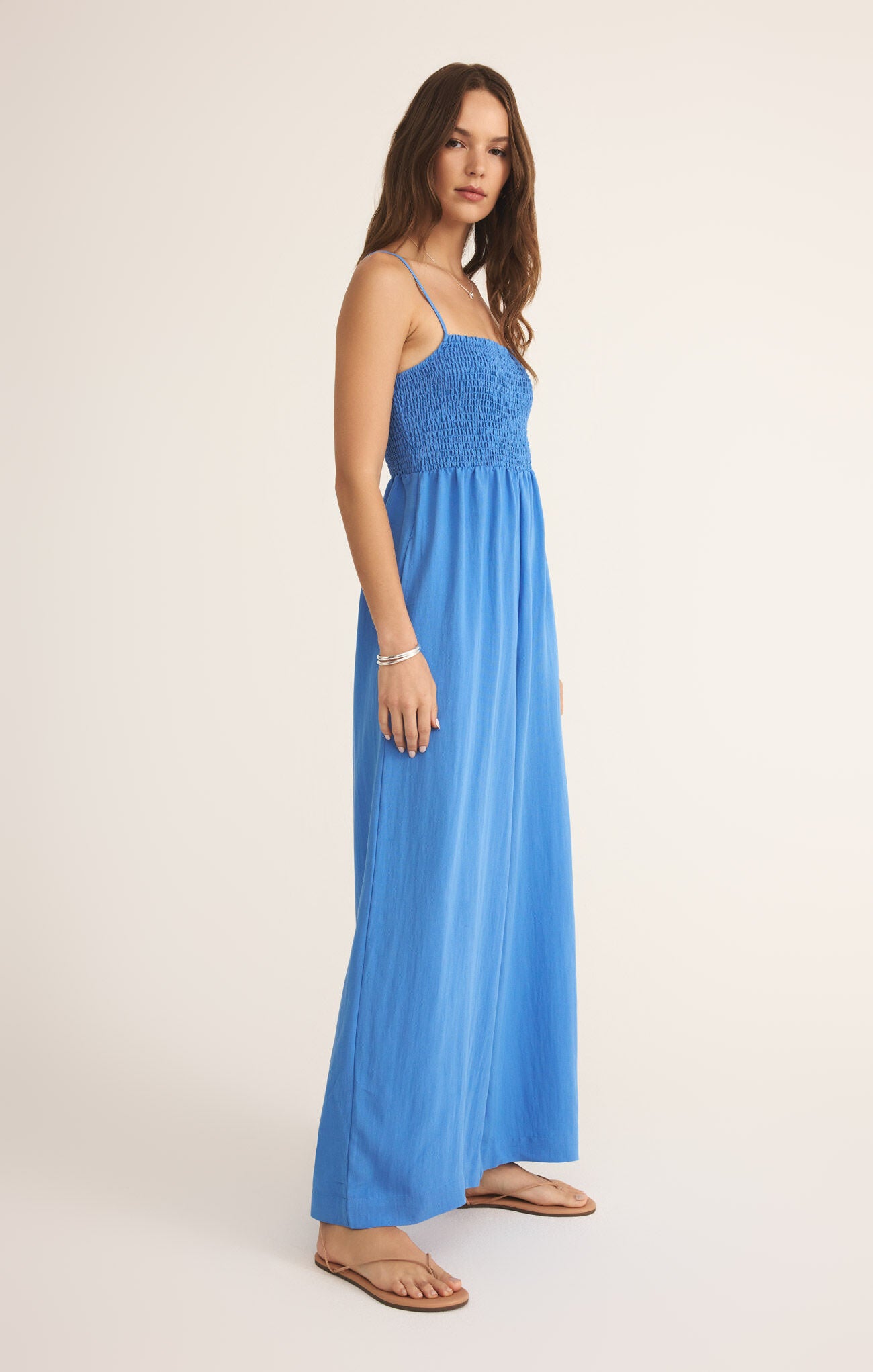 Beachside Smocked Jumpsuit-Jumpsuits-Vixen Collection, Day Spa and Women's Boutique Located in Seattle, Washington