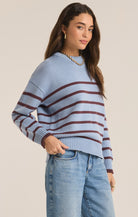 Boyfriend Stripe Sweater-Sweaters-Vixen Collection, Day Spa and Women's Boutique Located in Seattle, Washington