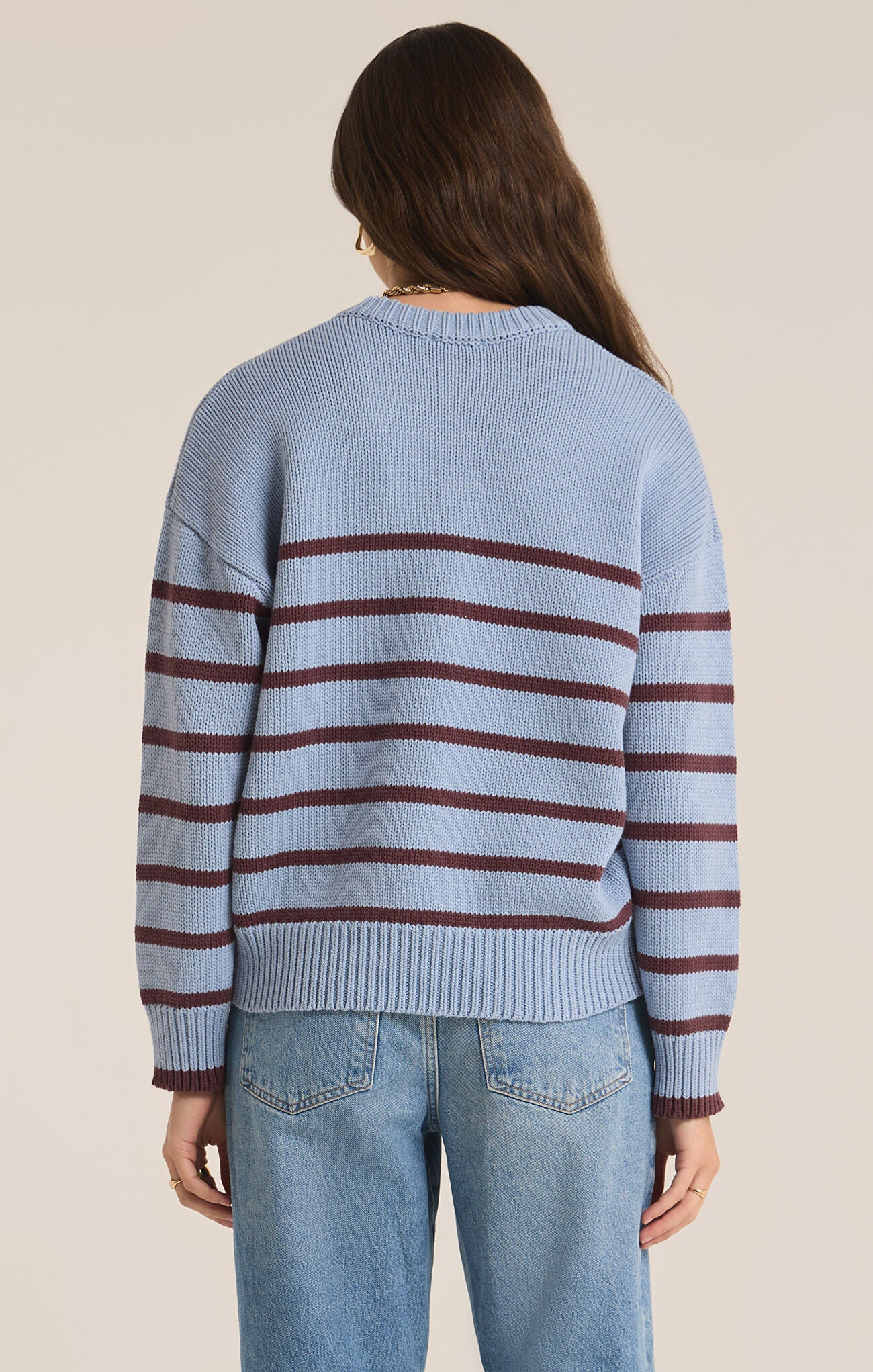 Boyfriend Stripe Sweater-Sweaters-Vixen Collection, Day Spa and Women's Boutique Located in Seattle, Washington