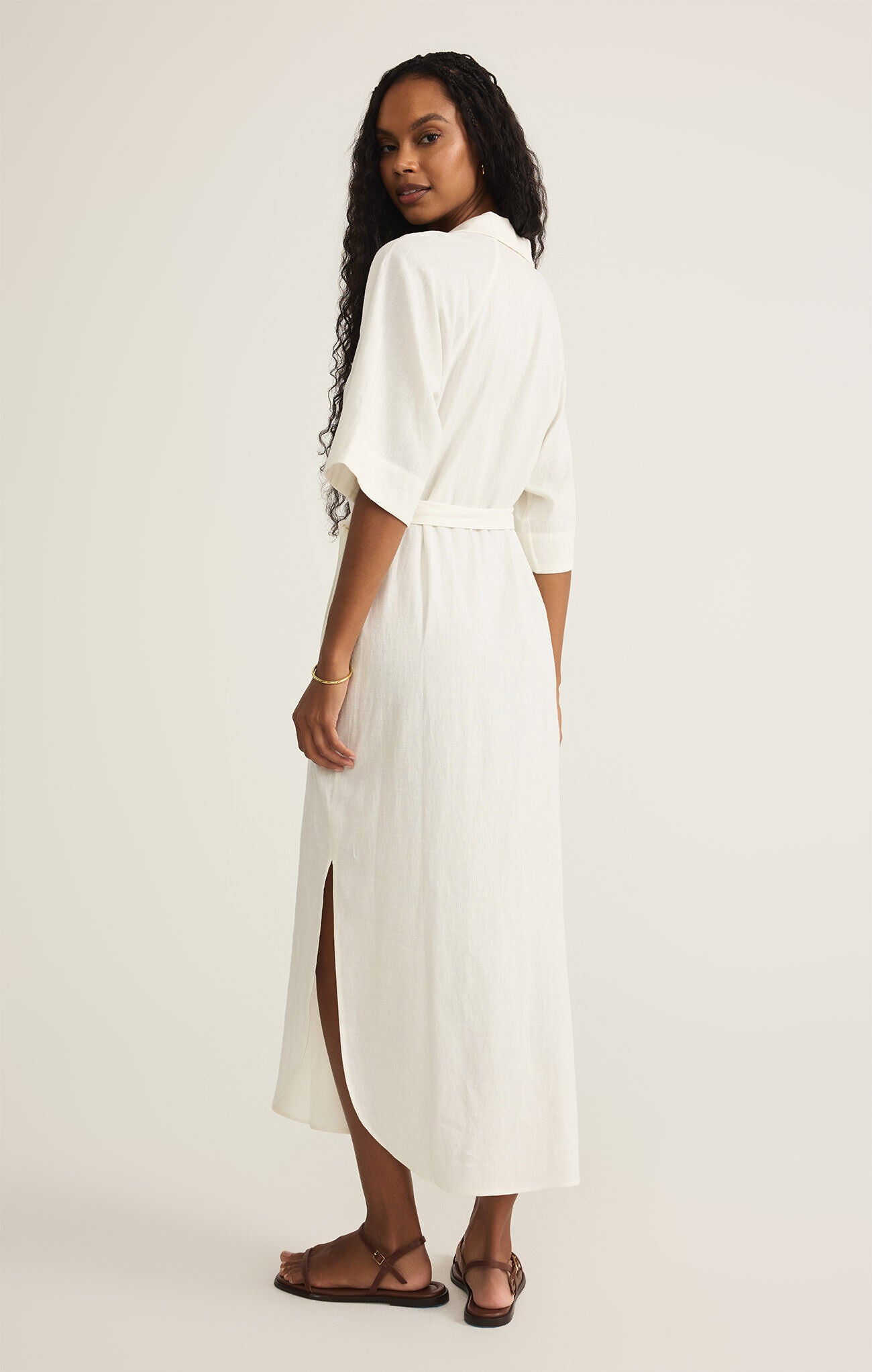 Brise Linen Midi Dress-Dresses-Vixen Collection, Day Spa and Women's Boutique Located in Seattle, Washington