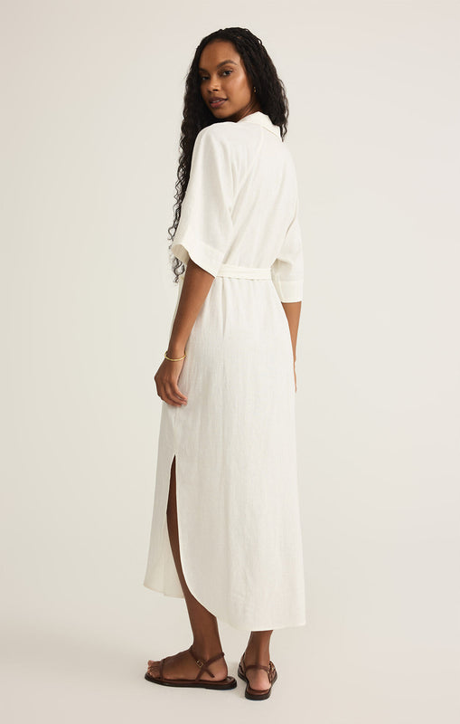 Brise Linen Midi Dress-Dresses-Vixen Collection, Day Spa and Women's Boutique Located in Seattle, Washington