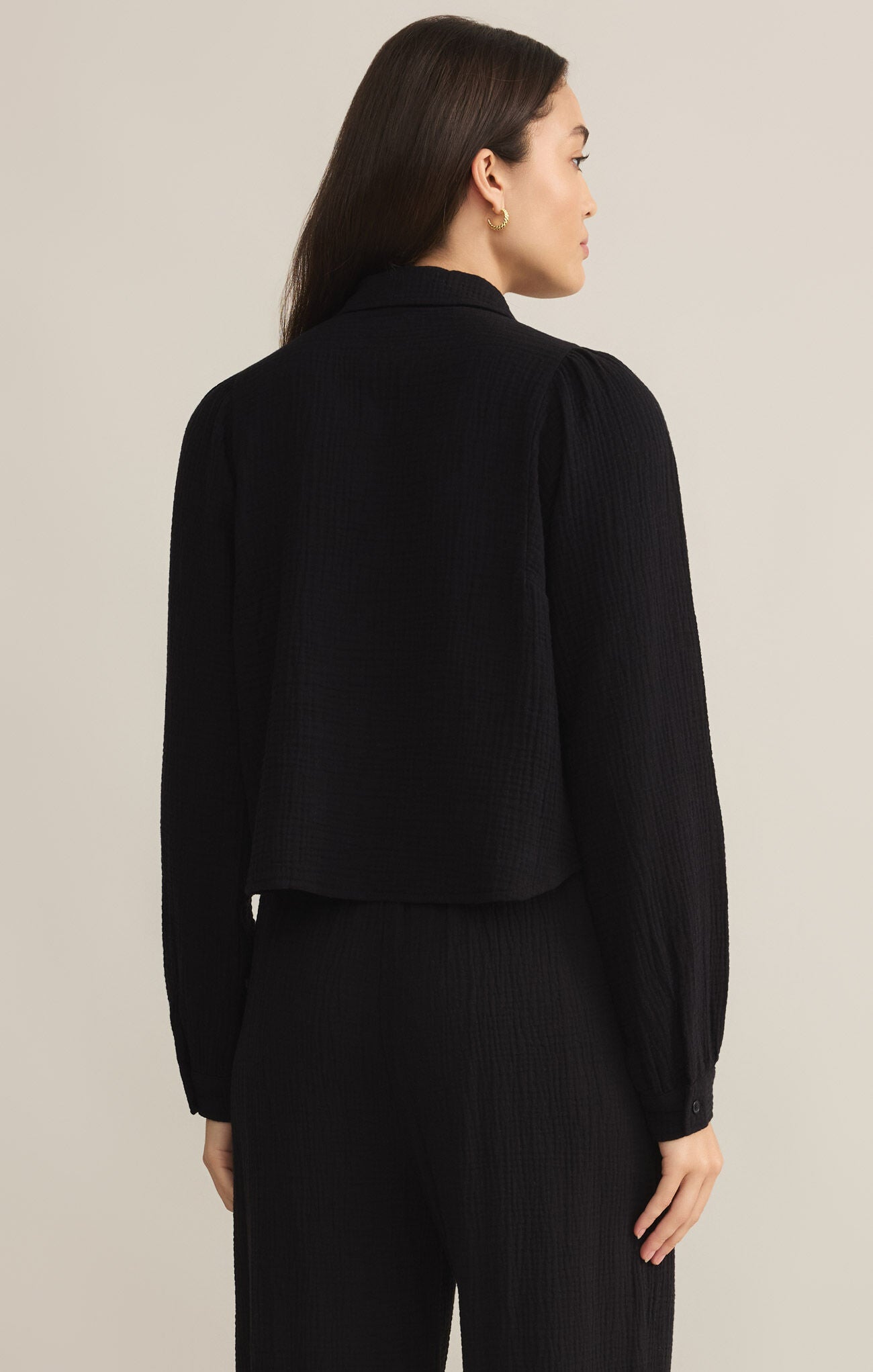 Campo Button Up Gauze Top-Long Sleeves-Vixen Collection, Day Spa and Women's Boutique Located in Seattle, Washington