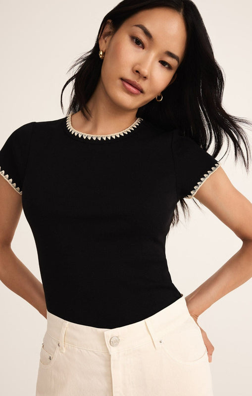 Cassis Rib Tee-Short Sleeves-Vixen Collection, Day Spa and Women's Boutique Located in Seattle, Washington