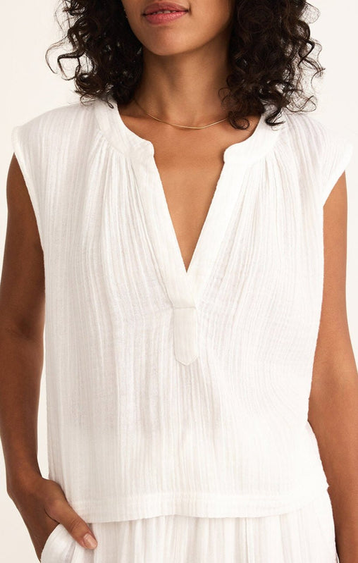 Cliffside V-Neck Airy Top-Tank Tops-Vixen Collection, Day Spa and Women's Boutique Located in Seattle, Washington