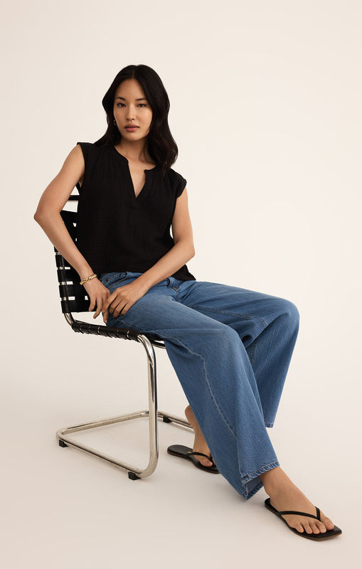 Cliffside V-Neck Airy Top-Tank Tops-Vixen Collection, Day Spa and Women's Boutique Located in Seattle, Washington