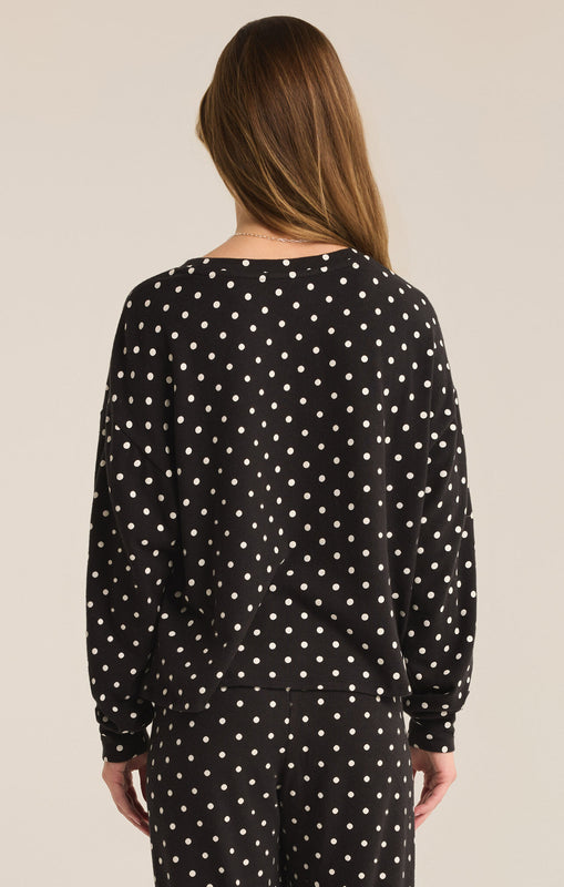 Dot Life Long Sleeve-Loungewear Tops-Vixen Collection, Day Spa and Women's Boutique Located in Seattle, Washington