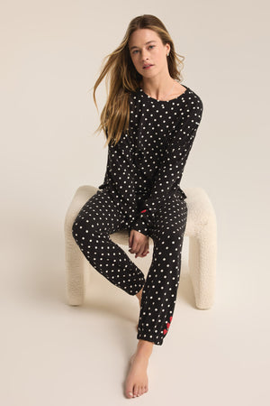 Dot Life Long Sleeve-Loungewear Tops-Vixen Collection, Day Spa and Women's Boutique Located in Seattle, Washington