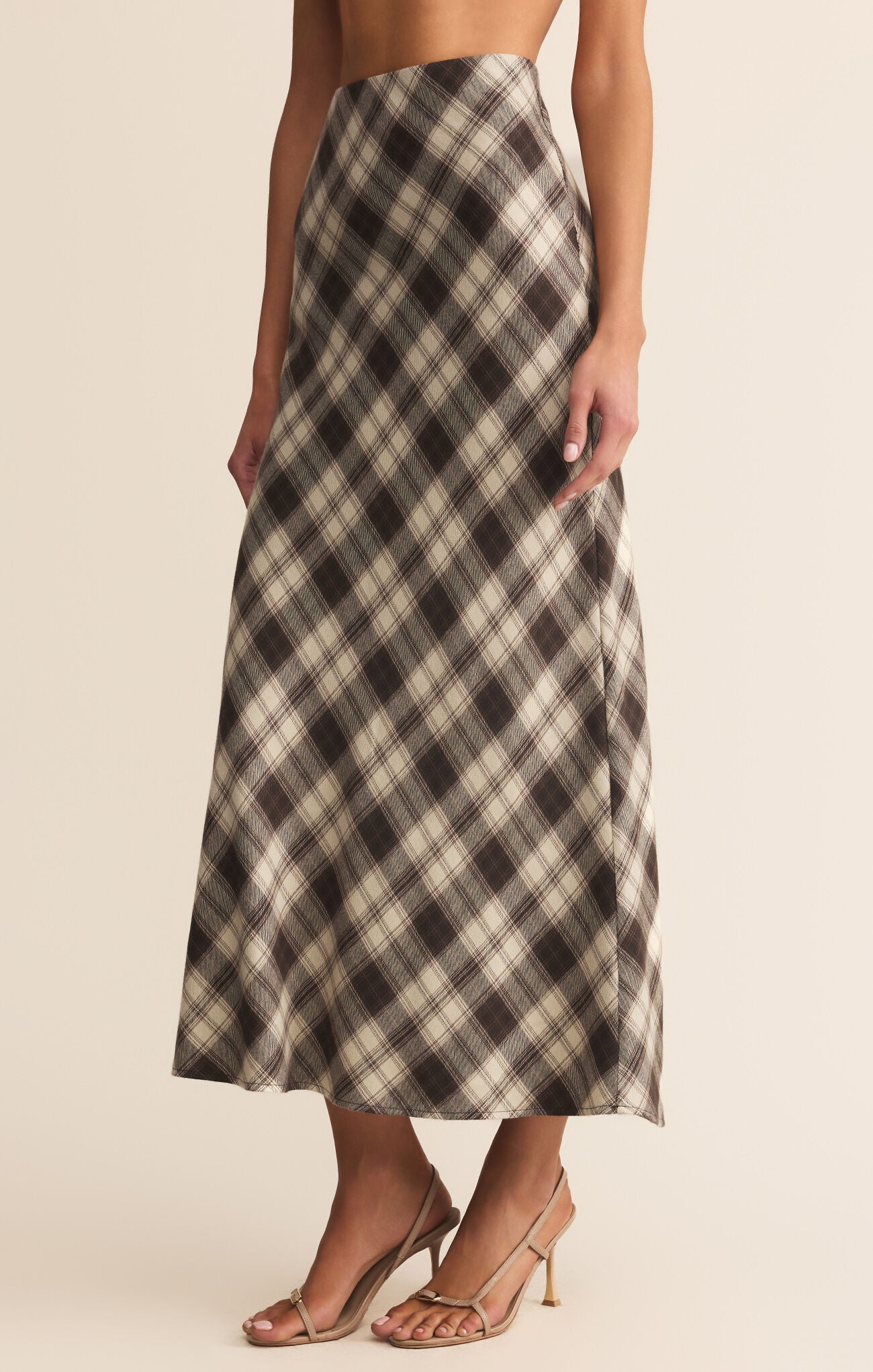 Europa Plaid Midi Skirt-Skirts-Vixen Collection, Day Spa and Women's Boutique Located in Seattle, Washington