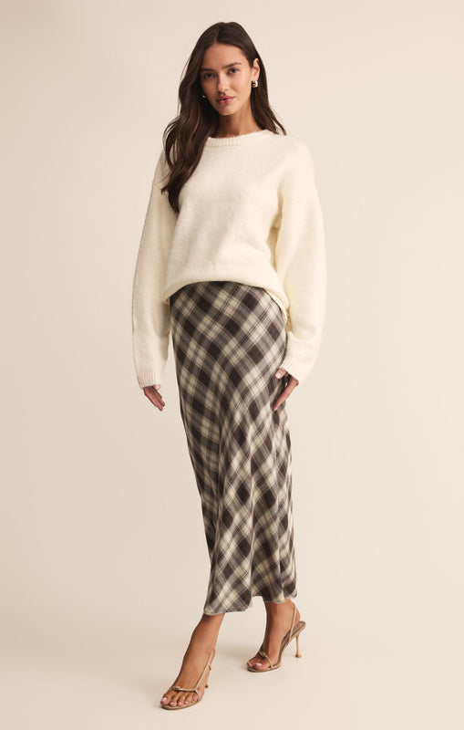 Europa Plaid Midi Skirt-Skirts-Vixen Collection, Day Spa and Women's Boutique Located in Seattle, Washington