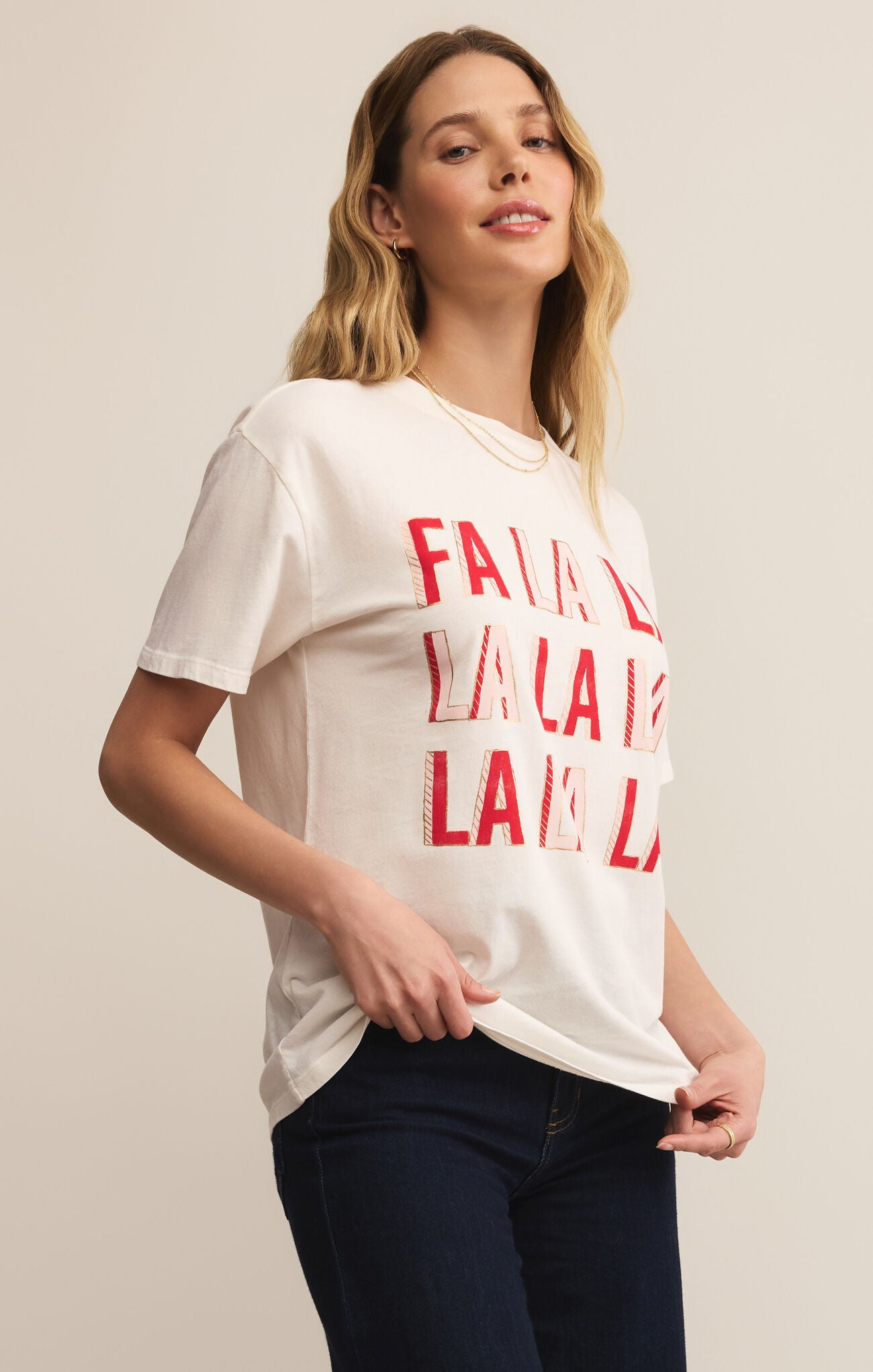 Falalala Boyfriend Tee-Short Sleeves-Vixen Collection, Day Spa and Women's Boutique Located in Seattle, Washington