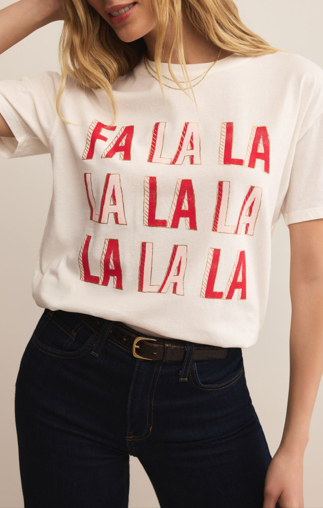 Falalala Boyfriend Tee-Short Sleeves-Vixen Collection, Day Spa and Women's Boutique Located in Seattle, Washington