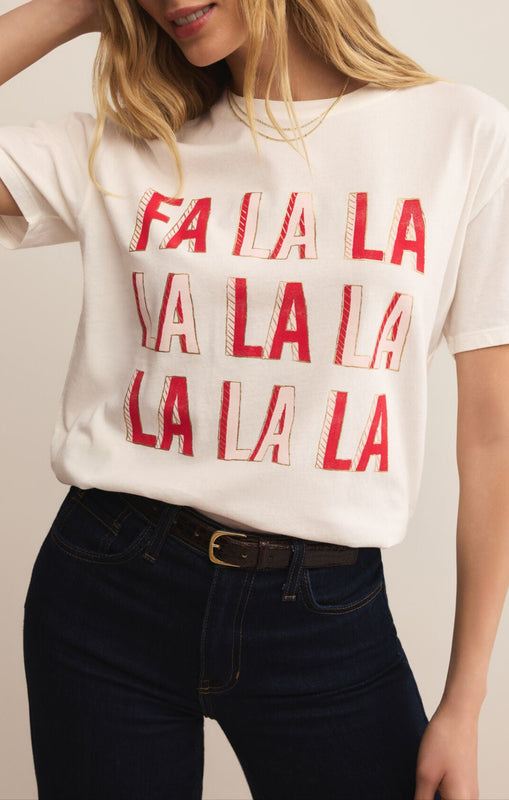 Falalala Boyfriend Tee-Short Sleeves-Vixen Collection, Day Spa and Women's Boutique Located in Seattle, Washington