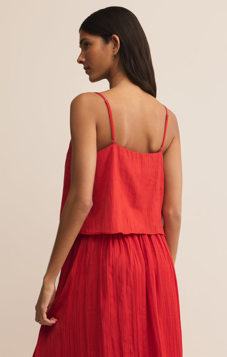 Fiore Crinkle Satin Tank-Tank Tops-Vixen Collection, Day Spa and Women's Boutique Located in Seattle, Washington