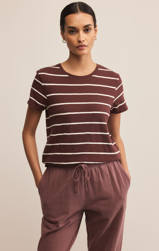 Foundation Stripe Tee-Short Sleeves-Vixen Collection, Day Spa and Women's Boutique Located in Seattle, Washington