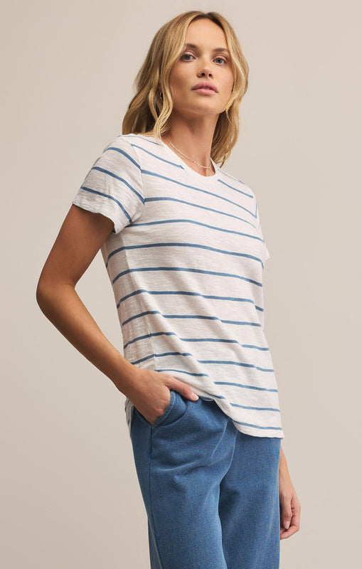 Foundation Stripe Tee-Short Sleeves-Vixen Collection, Day Spa and Women's Boutique Located in Seattle, Washington