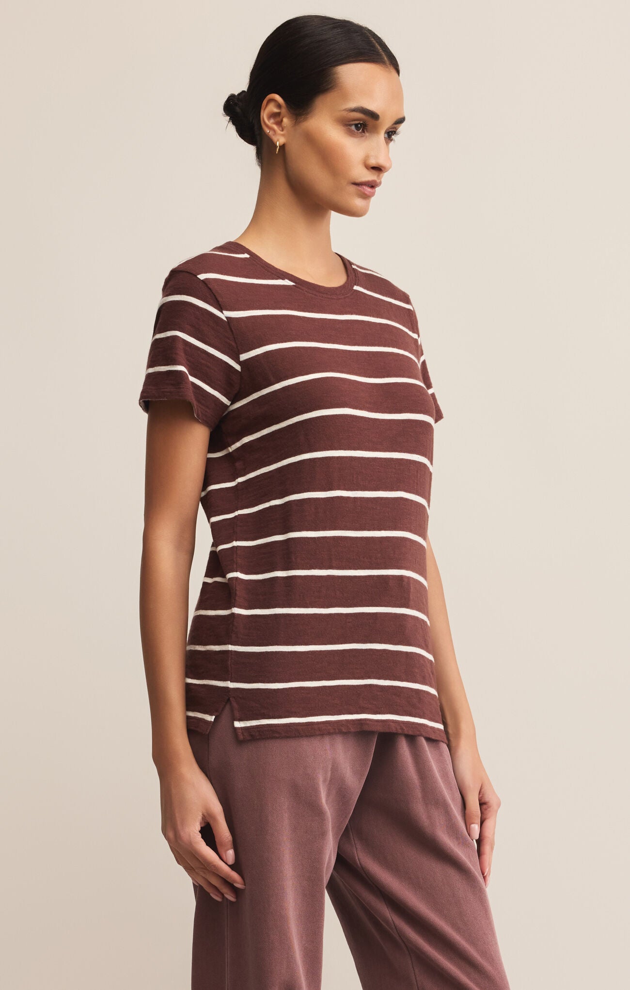 Foundation Stripe Tee-Short Sleeves-Vixen Collection, Day Spa and Women's Boutique Located in Seattle, Washington