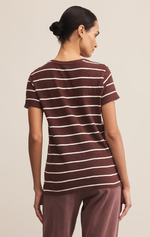 Foundation Stripe Tee-Short Sleeves-Vixen Collection, Day Spa and Women's Boutique Located in Seattle, Washington