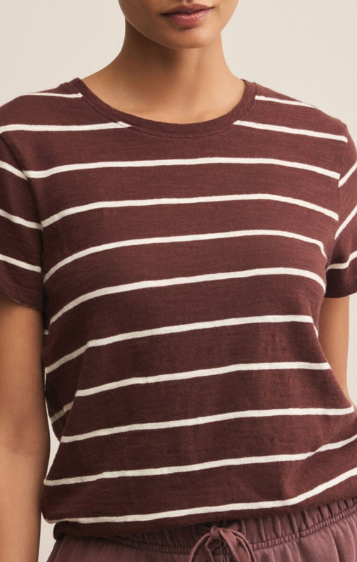 Foundation Stripe Tee-Short Sleeves-Vixen Collection, Day Spa and Women's Boutique Located in Seattle, Washington