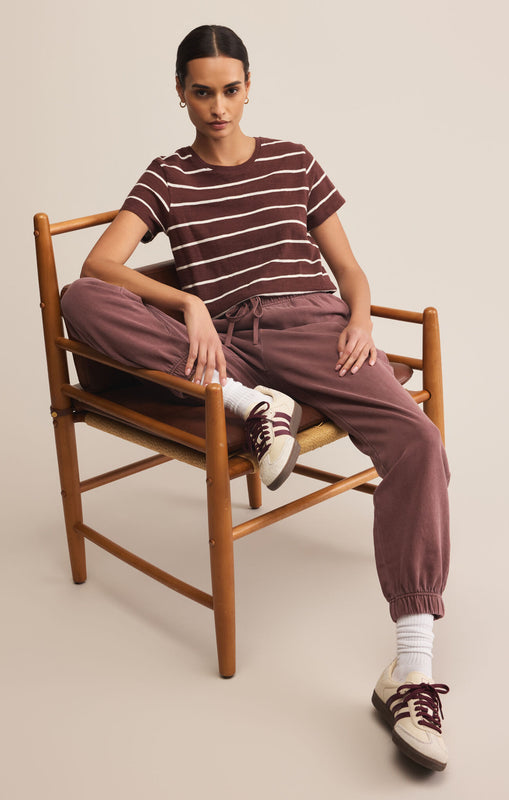 Foundation Stripe Tee-Short Sleeves-Vixen Collection, Day Spa and Women's Boutique Located in Seattle, Washington