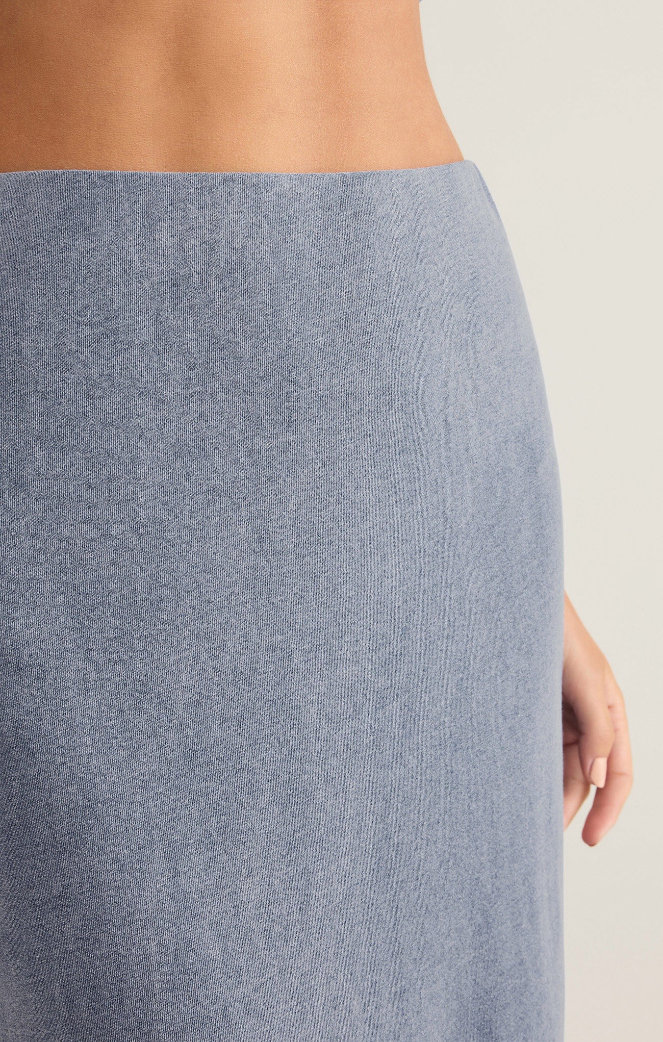 Gail Jersey Denim Midi Skirt-Skirts-Vixen Collection, Day Spa and Women's Boutique Located in Seattle, Washington