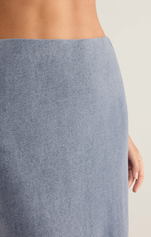 Gail Jersey Denim Midi Skirt-Skirts-Vixen Collection, Day Spa and Women's Boutique Located in Seattle, Washington