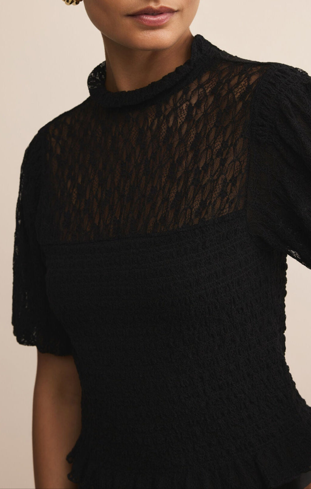 Glimpse Lace Top-Short Sleeves-Vixen Collection, Day Spa and Women's Boutique Located in Seattle, Washington